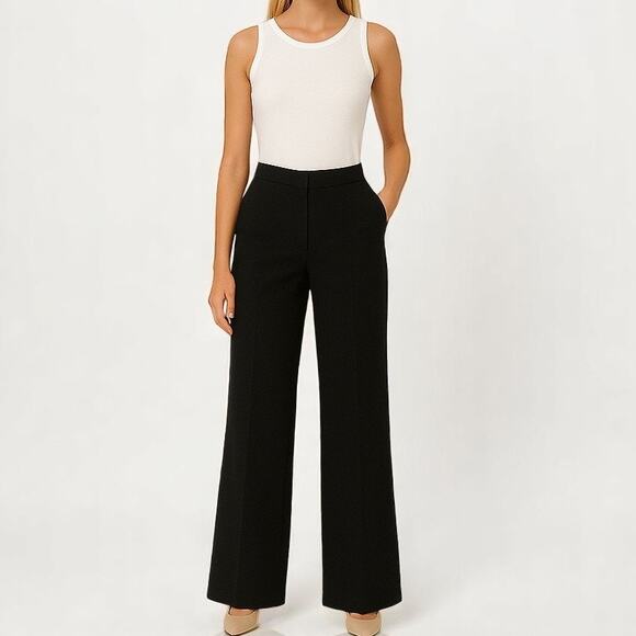 CACHE Vintage 90s Black Wide Leg Dress Pant Trouser Slacks - Picture 1 of 10